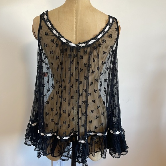 Y2K Agent Provocateur Nightie Alt SM Black Lace Romantic Bow Intimate Lingerie - Picture 2 of 16